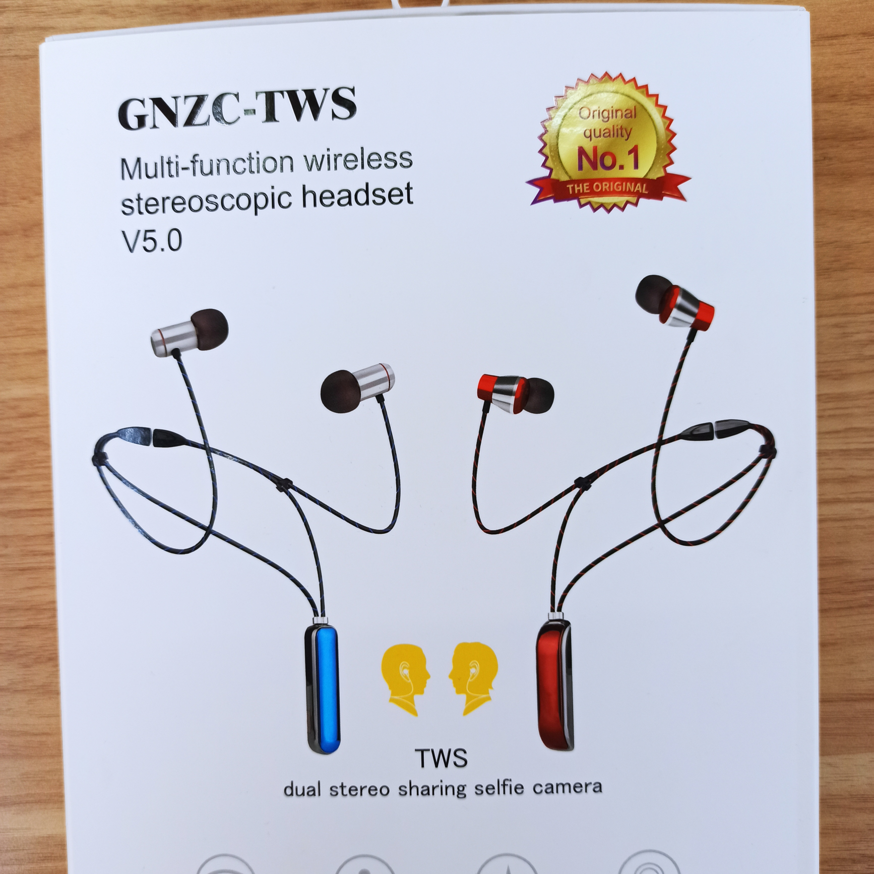 Boutique fashion wireless Bluetooth headphones Apple Android universal hanging neck wear black technology selfie wireless headphones