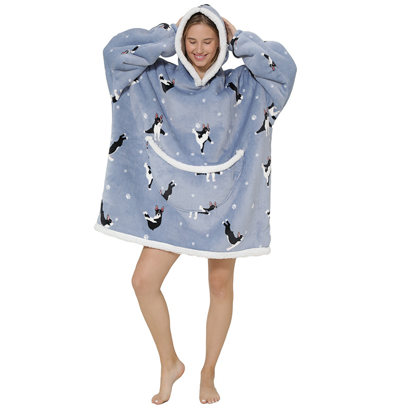 Cape Parent-child, adult cold-proof clothing, cape TV blanket, thickened autumn and winter 2021 new style detail image 12
