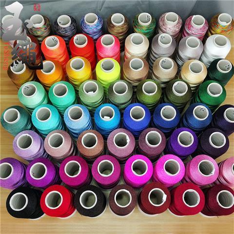 120D人造丝双股4000米绿色环保电脑绣花线手工DIY流苏穗子细丝线56