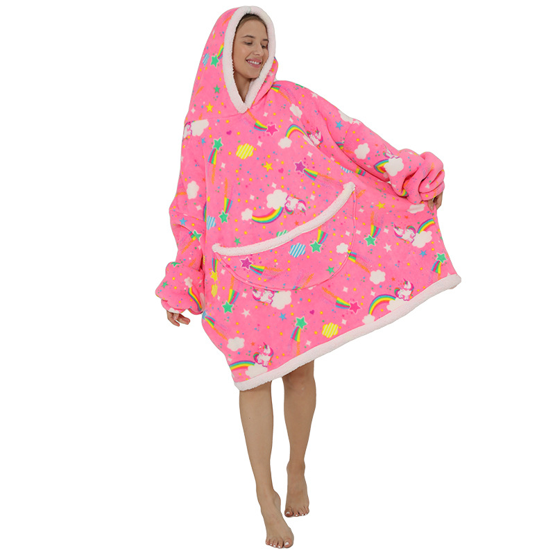 Cape Parent-child, adult cold-proof clothing, cape TV blanket, thickened autumn and winter 2021 new style detail image 10