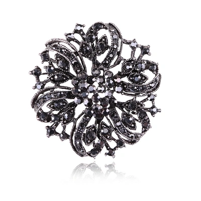 Fashion personality temperament supply Europe and the United States popular brooch luxury alloy flower diamond brooch thumbnail