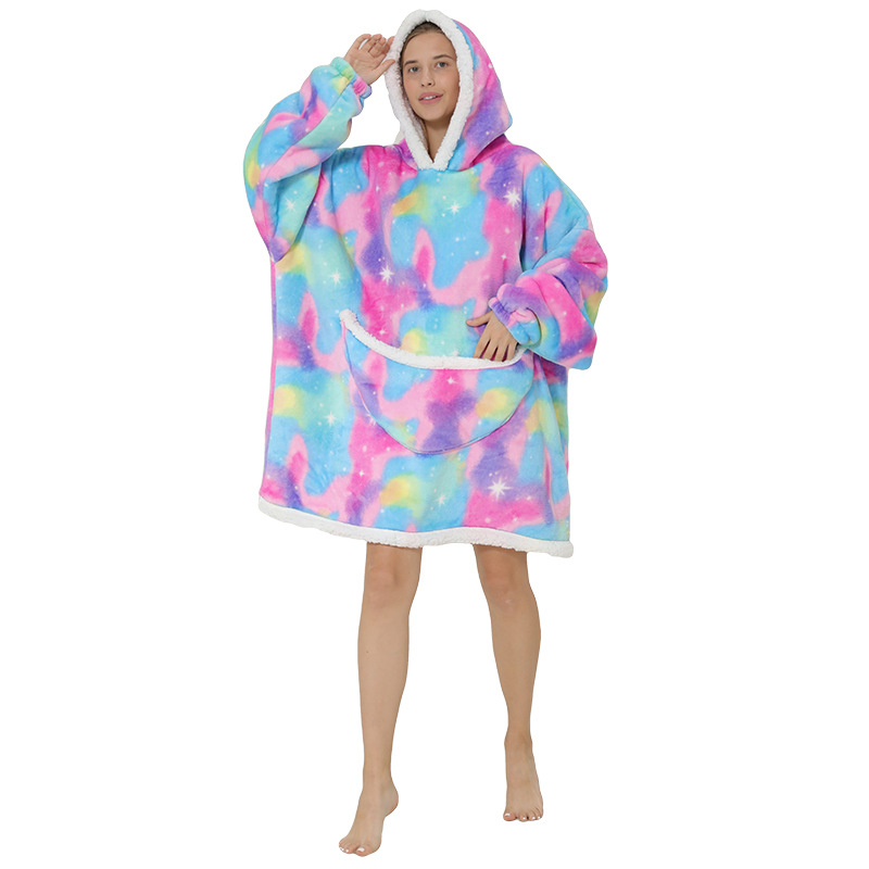 Cape Parent-child, adult cold-proof clothing, cape TV blanket, thickened autumn and winter 2021 new style detail image 8