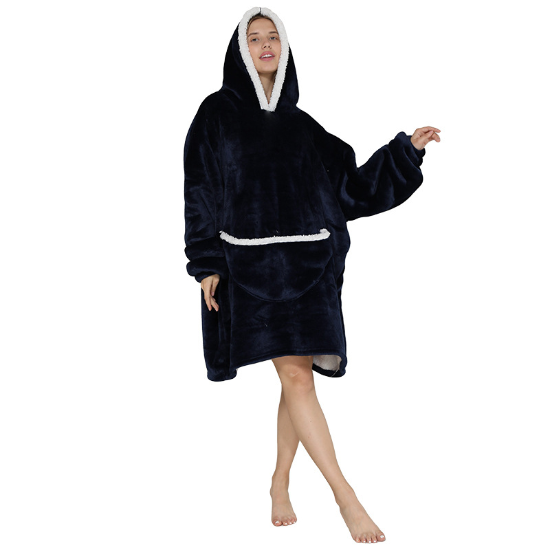 Cape Parent-child, adult cold-proof clothing, cape TV blanket, thickened autumn and winter 2021 new style detail image 1