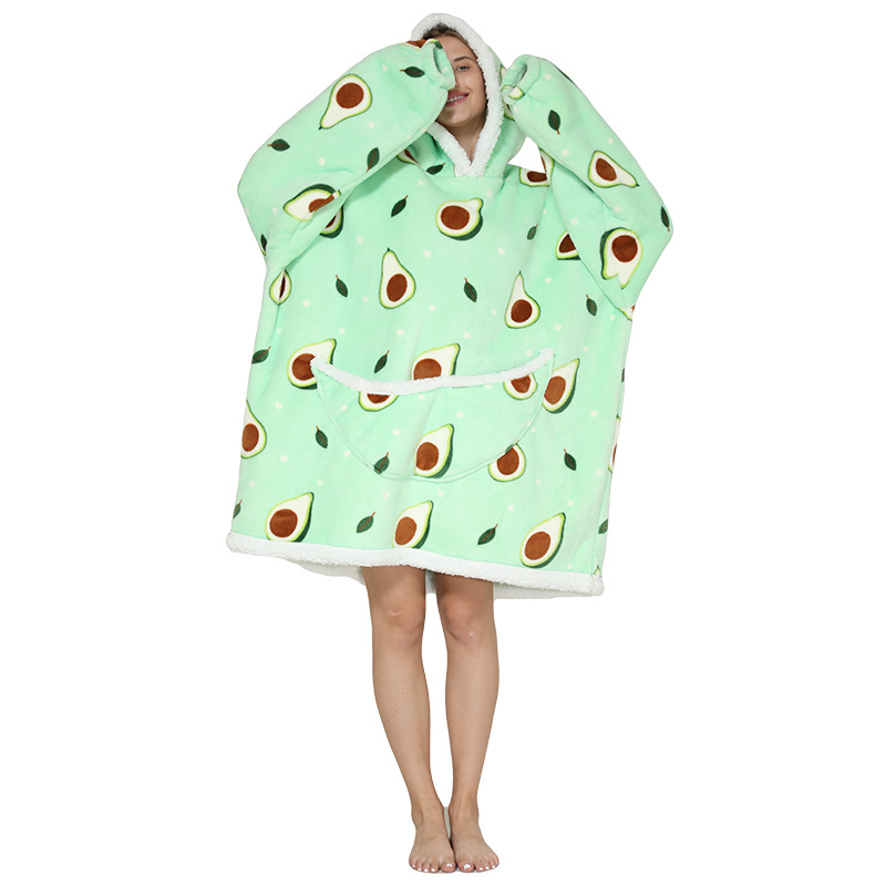 Cape Parent-child, adult cold-proof clothing, cape TV blanket, thickened autumn and winter 2021 new style detail image 5