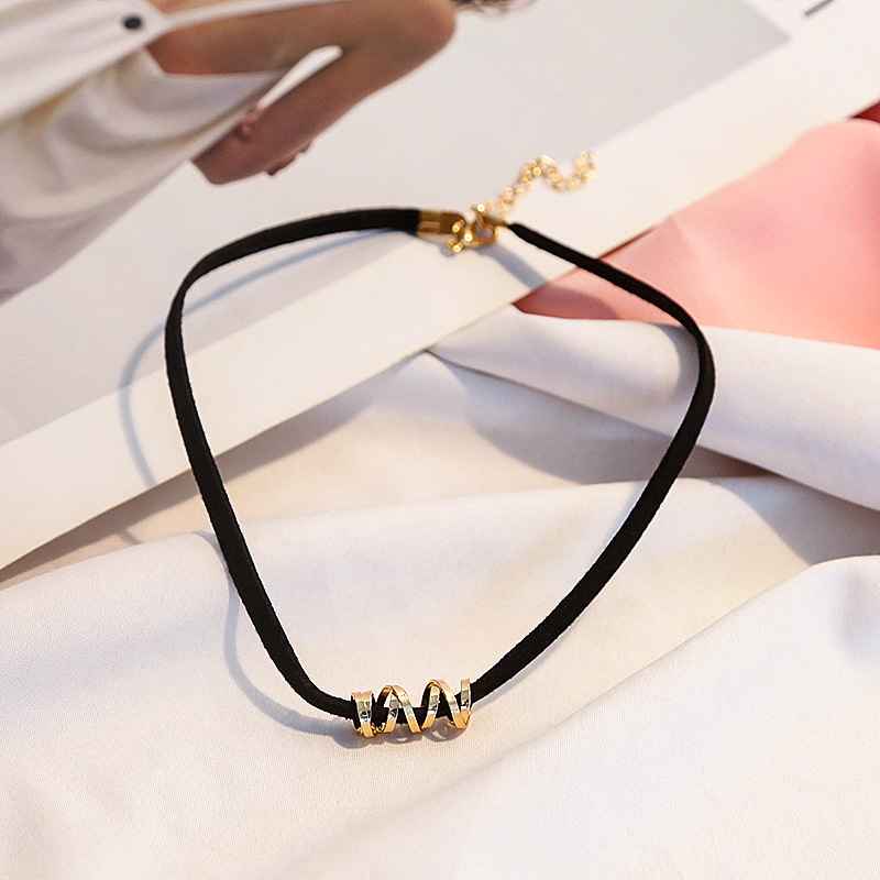 FLY923 hot bar with the same black collarbone chain neck with collar female South Korea simple short network red hipster neck neck accessories