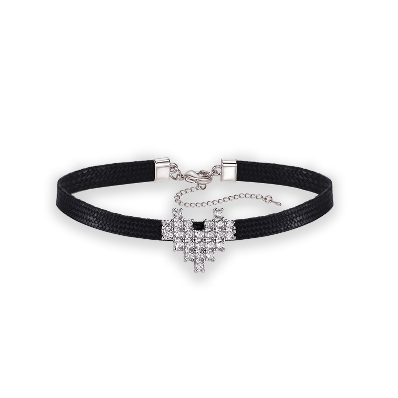 FLY840 Korean choker Necklace Women's Black rope small fresh collarbone chain Short neck with black choker collar collar Neck accessory