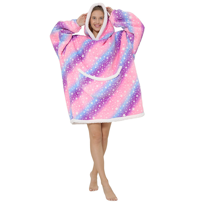 Cape Parent-child, adult cold-proof clothing, cape TV blanket, thickened autumn and winter 2021 new style detail image 18