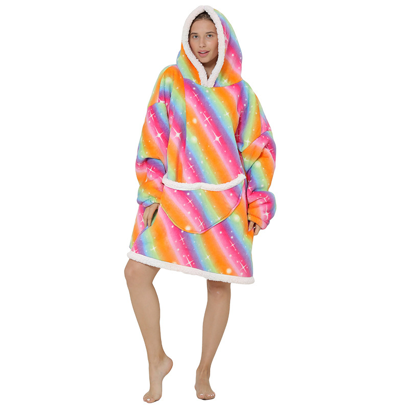 Cape Parent-child, adult cold-proof clothing, cape TV blanket, thickened autumn and winter 2021 new style detail image 14