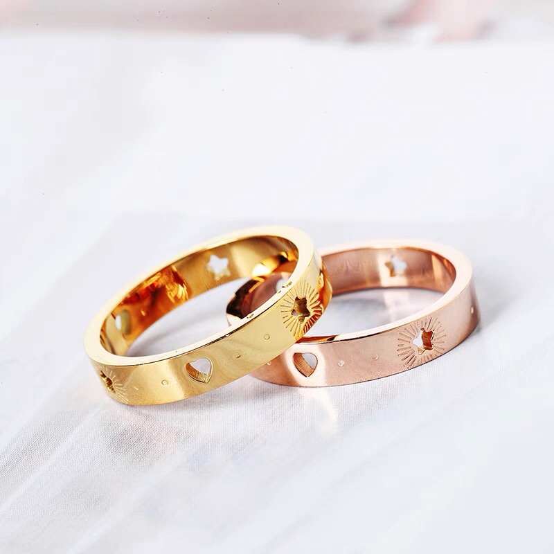 Japanese-style light luxury ring, simple and fashionable titanium steel ring by female Internet celebrity, Jieya steel jewelry