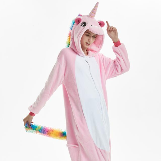 Animal one-piece pajamas for export, flannel cartoon animal parent-child style, thickened coral fleece for men and women, long-sleeved toilet version home wear