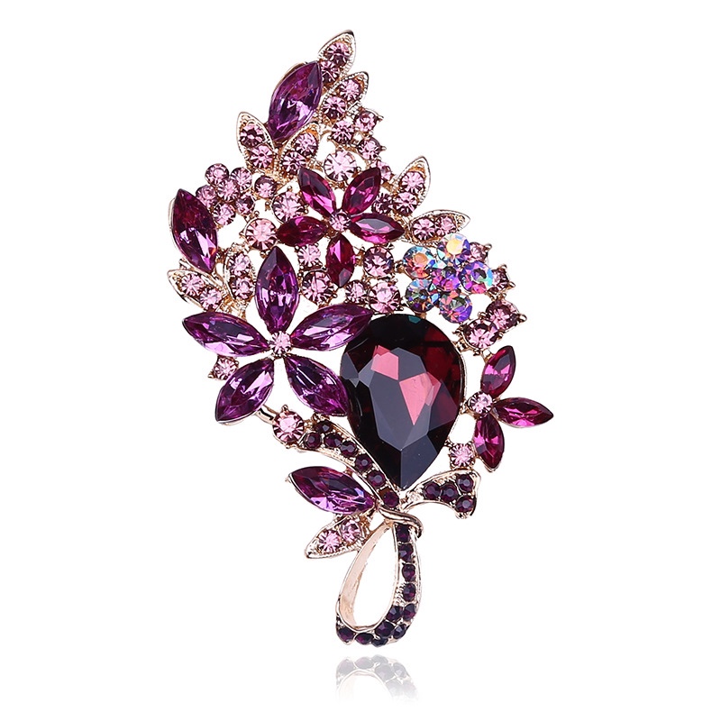 Brooch Colored glass Large glass brooch Crystal glass brooch corsage