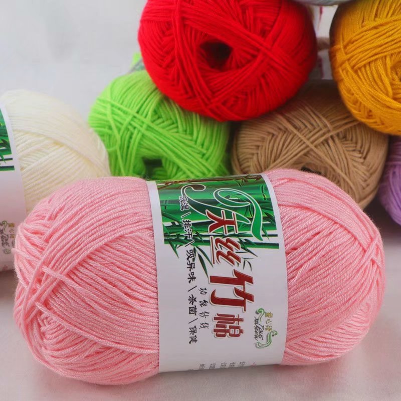 Factory direct sales of Tencel, bamboo cotton, bamboo charcoal cotton, bamboo fiber, summer hand-knitted diy crocheted medium and coarse milk cotton baby and baby wool balls Item Picture