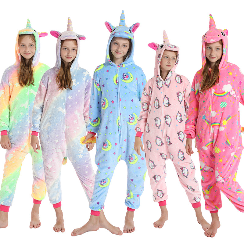 Triceratops animal one-piece pajamas for export, flannel cartoon animal parent-child style, thickened coral fleece for men and women, long-sleeved toilet version home wear detail image 20