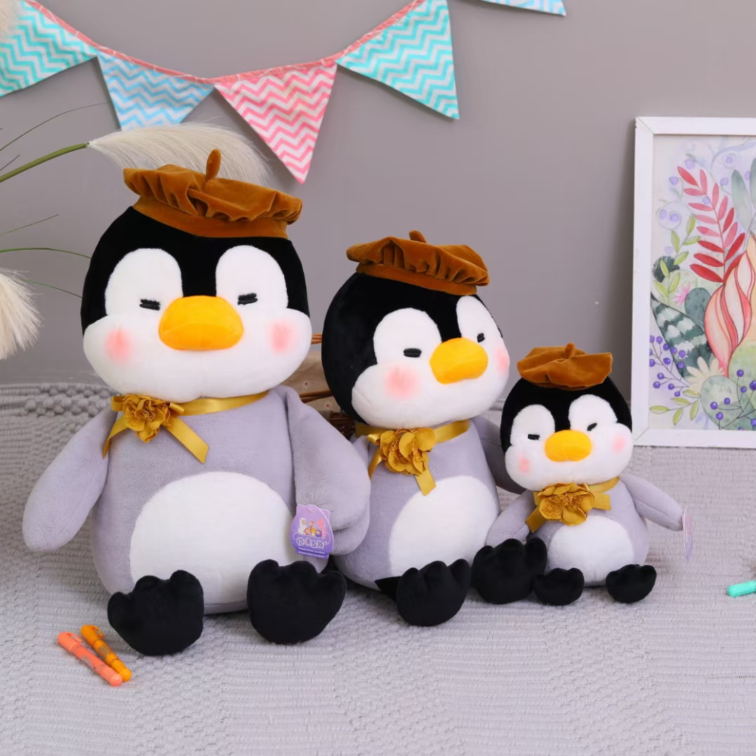 Dreamy plush toy 35-centimeter hat, cute penguin, cute plush pillow doll