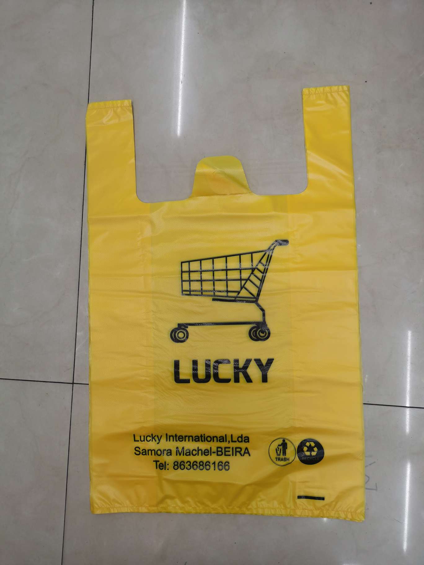 Three-color smiling face vest bag detail image 1
