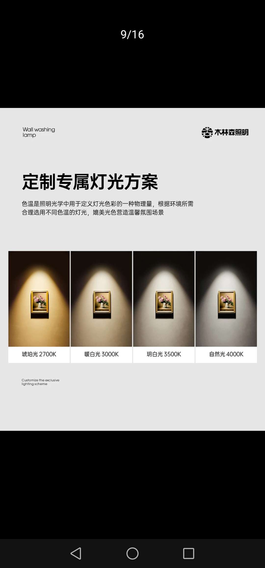 Muling Senli series wall-washing light 9W Specification image