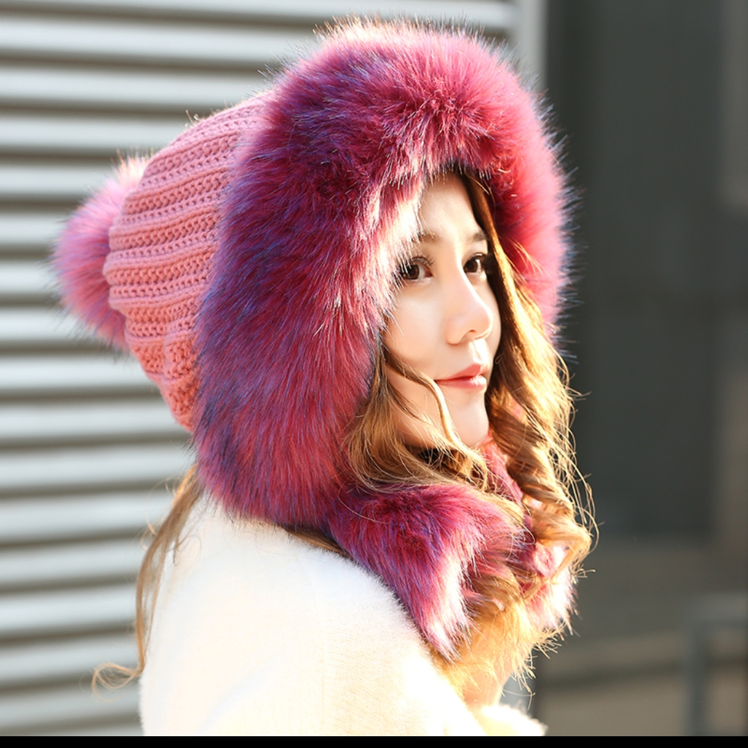 Hat woman Autumn and winter Thunder Feng hat windproof warm cotton hat thickened with wool knitted hat wool ear protection Mongolian hat woman 13