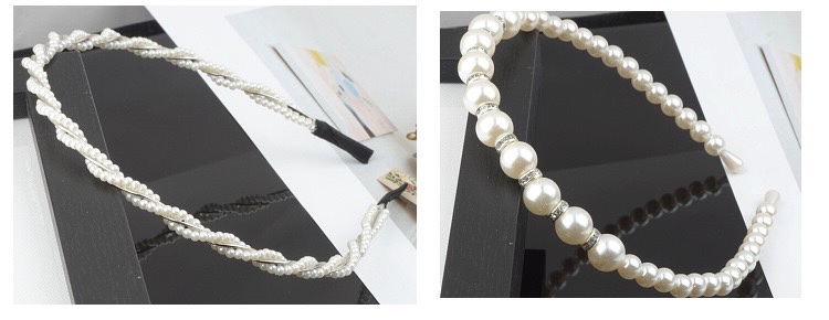 珍珠发箍新娘发饰手工编织珍珠打结麻花蝴蝶结皇冠头箍女头饰批发3皓轩饰品发饰发箍2详情7