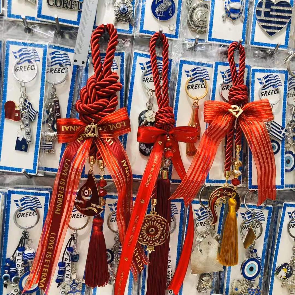韩版时尚红色绳子饰品挂件挂饰挂件蝴蝶结饰品挂件
