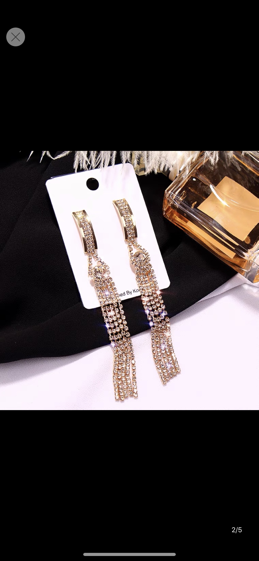 Claw chain full diamond must be long earrings 544 Specification drawing