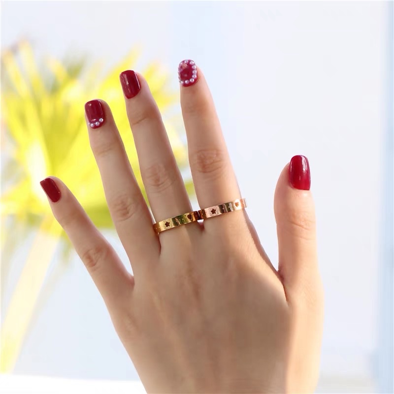Japanese-style light luxury ring, simple and fashionable titanium steel ring by female Internet celebrity, Jieya steel jewelry detail image 3