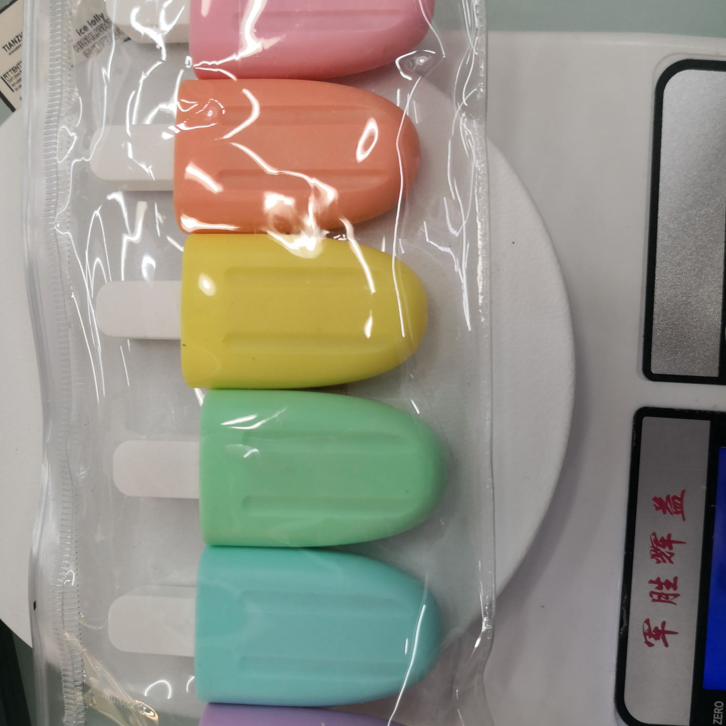 Yiwu Boyang Pen and Ink Products Store M-815-6 ice cream highlighter in PVC bags