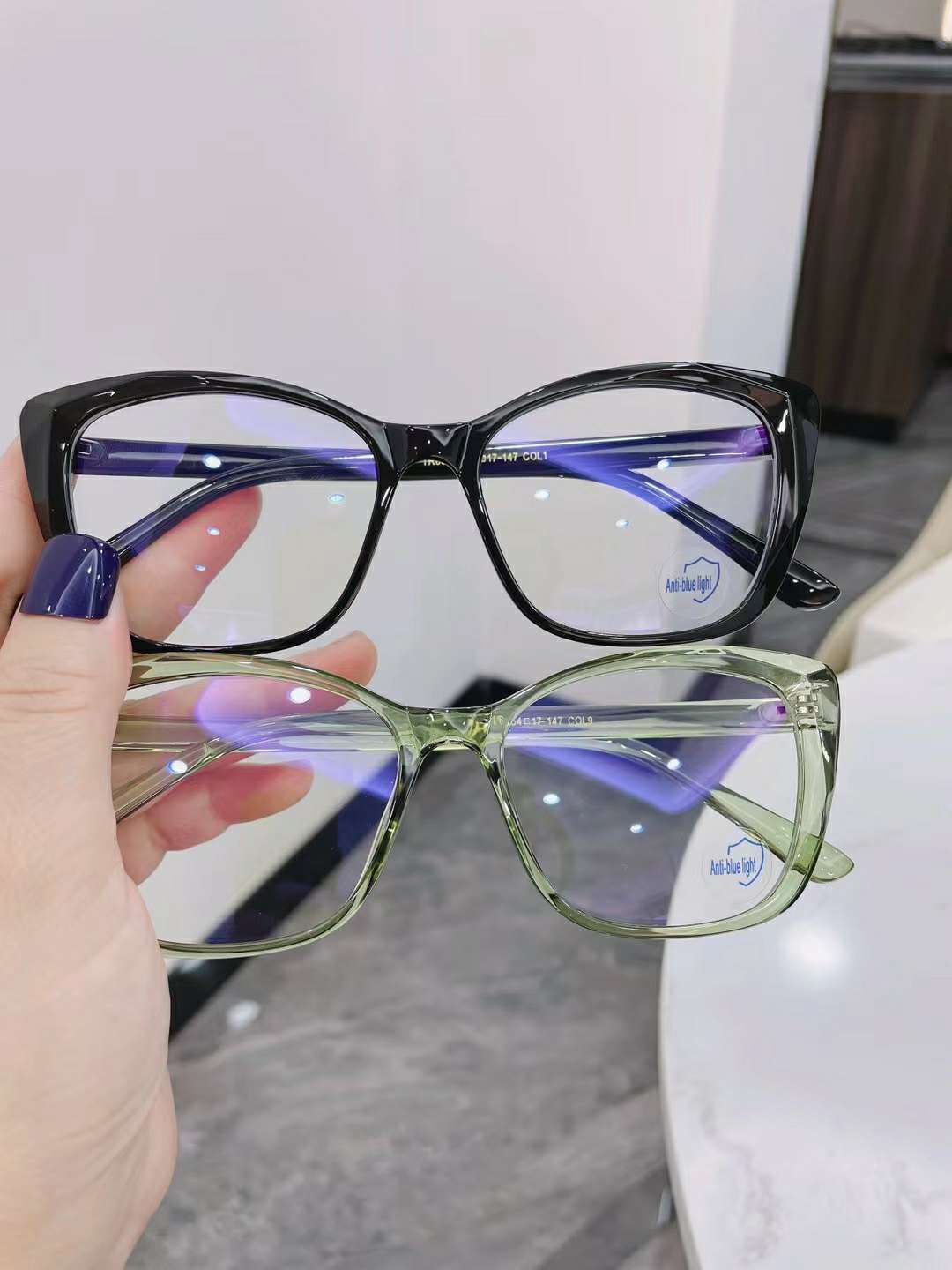 型号：TR86016，猫眼型个性设计风格时尚素颜防蓝光眼镜框己出货详情图5