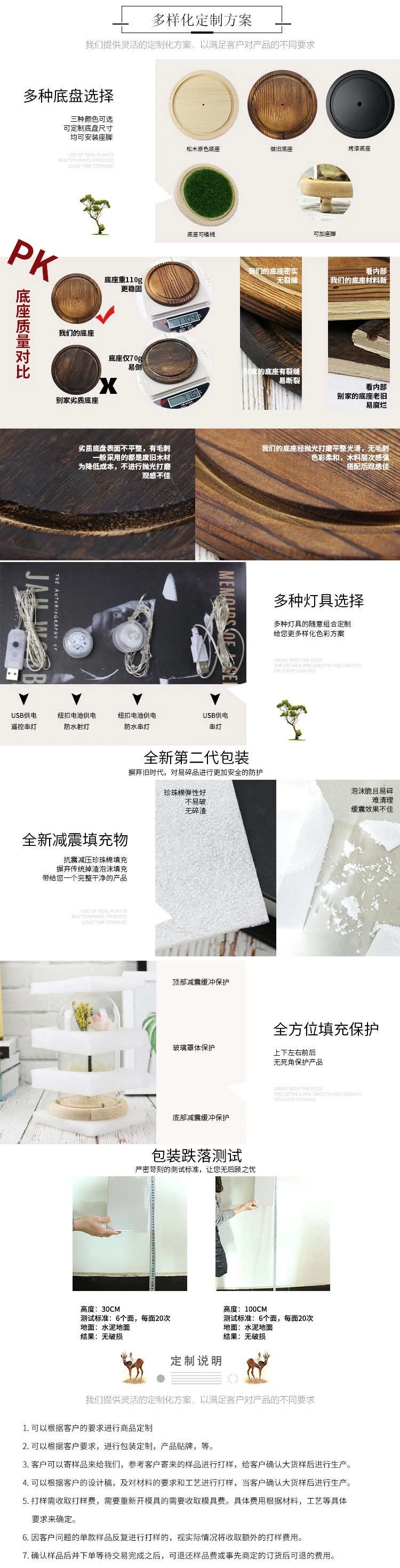 Cross-border creative mini Christmas tree glass cover LED light Christmas decoration gift ornament detail image 2