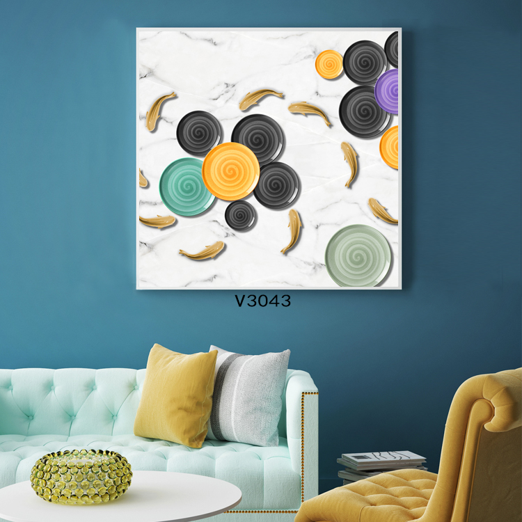 Light luxury abstract Hermes geometric living room decorative painting