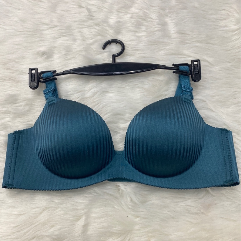 Dark green striped trackless gathering underwear trackless underwire underwear comfortable breathable foreign trade thumbnail