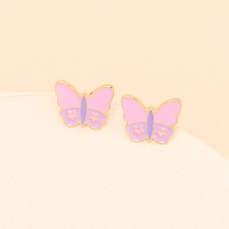 ins influencer's same oil-dripping butterfly earrings, Korean Dongdaemun accessories, cold style, retro, individual and elegant earrings, Fengyu 066 Specification image