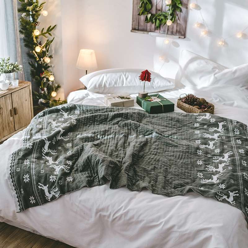 Christmas blanket gifts, new knitted blankets, Little Deer home casual quilts, photography props are exported to the United States detail image 3