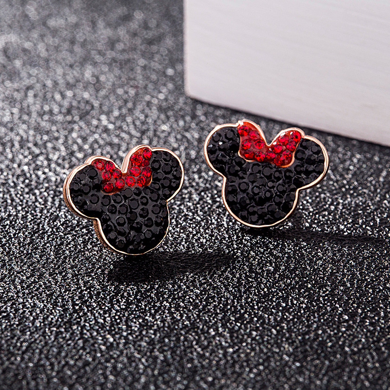 Shi's new Minnie style necklace couple set cartoon character Mickey Mouse hollow bracelet Valentine's Day gift