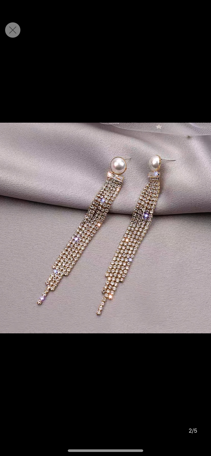Earrings 542 2022 new advanced sense wedding dress earrings drop female light luxury temperament girl fringe earrings clip earrings tide details Picture