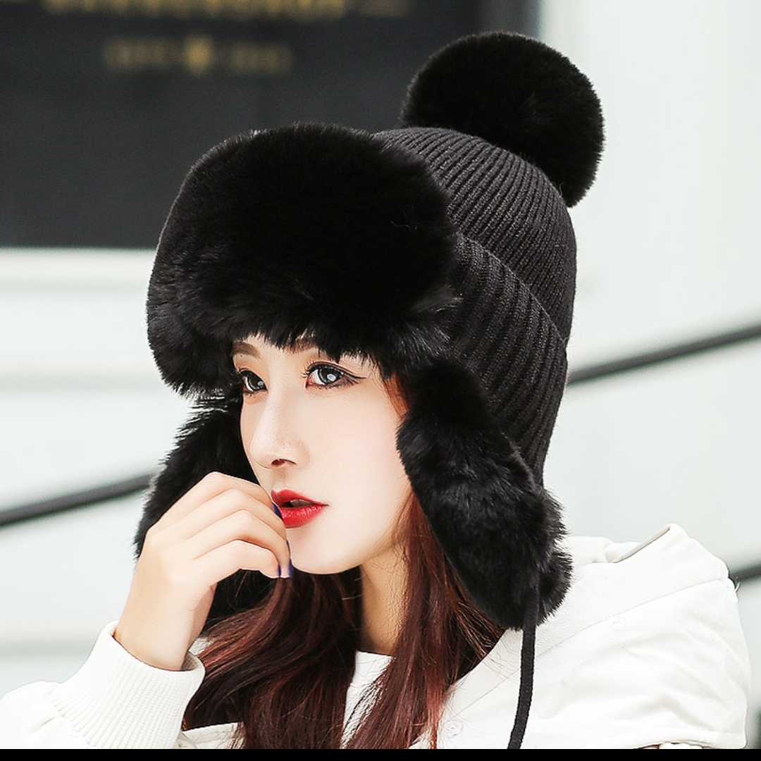 Hat woman Autumn and winter Thunder Feng hat windproof warm cotton hat thickened with wool knitted hat wool ear protection Mongolian hat woman 10