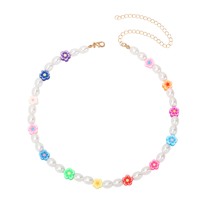 欧美跨境新品配饰花朵珍珠项链手链组合 ins网红夏日choker锁骨链 欧美跨境新品配饰花朵珍珠项链手链组合 ins网红详情图6