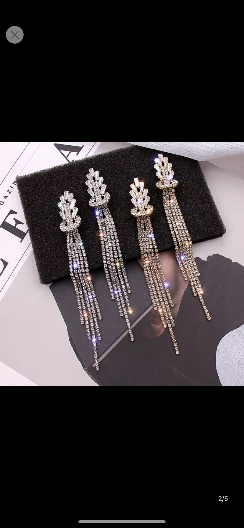 Claw chain full diamond must be long earrings 544 details Picture