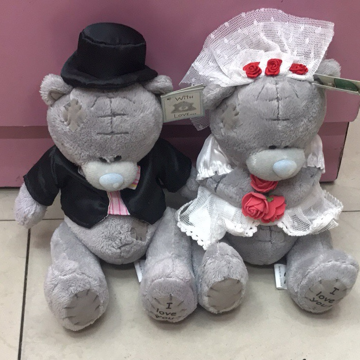 Dream plush plush lucky doll wedding couple bear trumpet