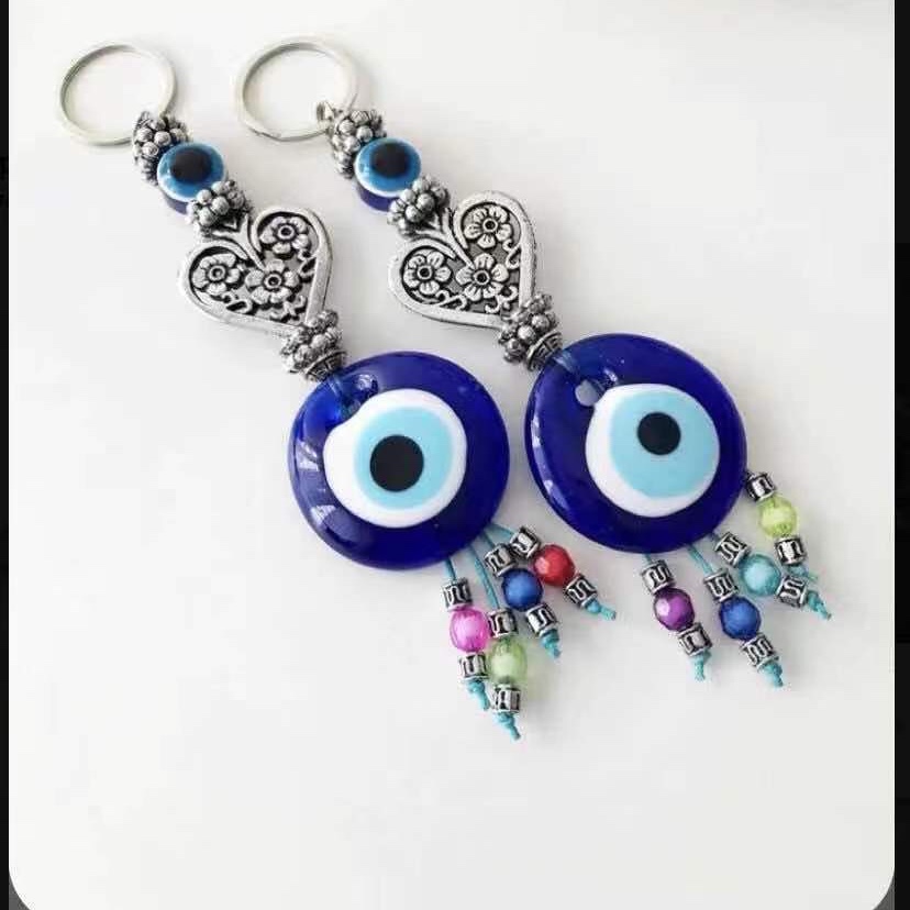 Heart-shaped eye pendant