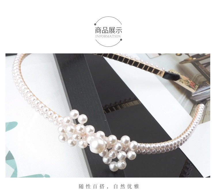 珍珠发箍新娘发饰手工编织珍珠打结麻花蝴蝶结皇冠头箍女头饰批发2皓轩饰品发饰发箍2详情4