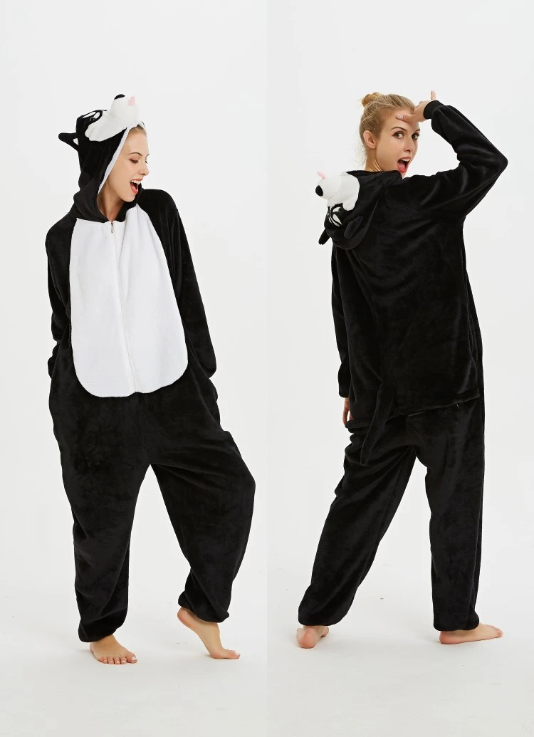 Triceratops animal one-piece pajamas for export, flannel cartoon animal parent-child style, thickened coral fleece for men and women, long-sleeved toilet version home wear detail image 15