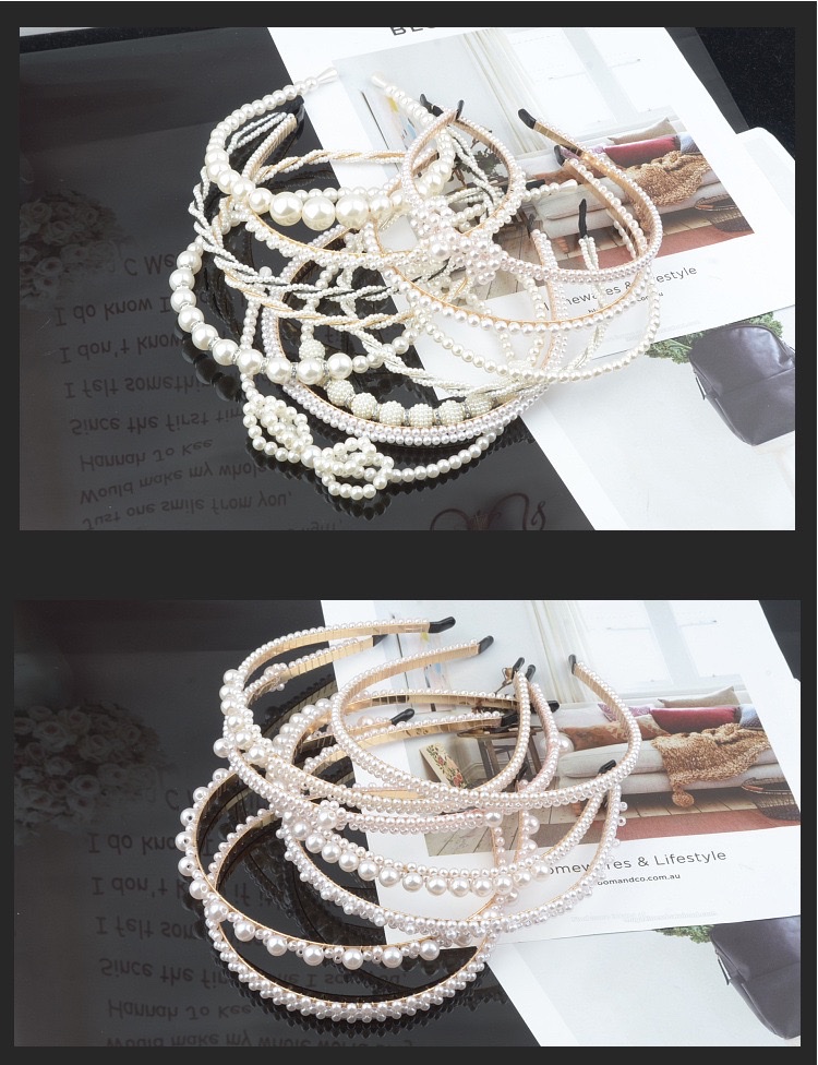 珍珠发箍新娘发饰手工编织珍珠打结麻花蝴蝶结皇冠头箍女头饰批发3皓轩饰品发饰发箍2详情10