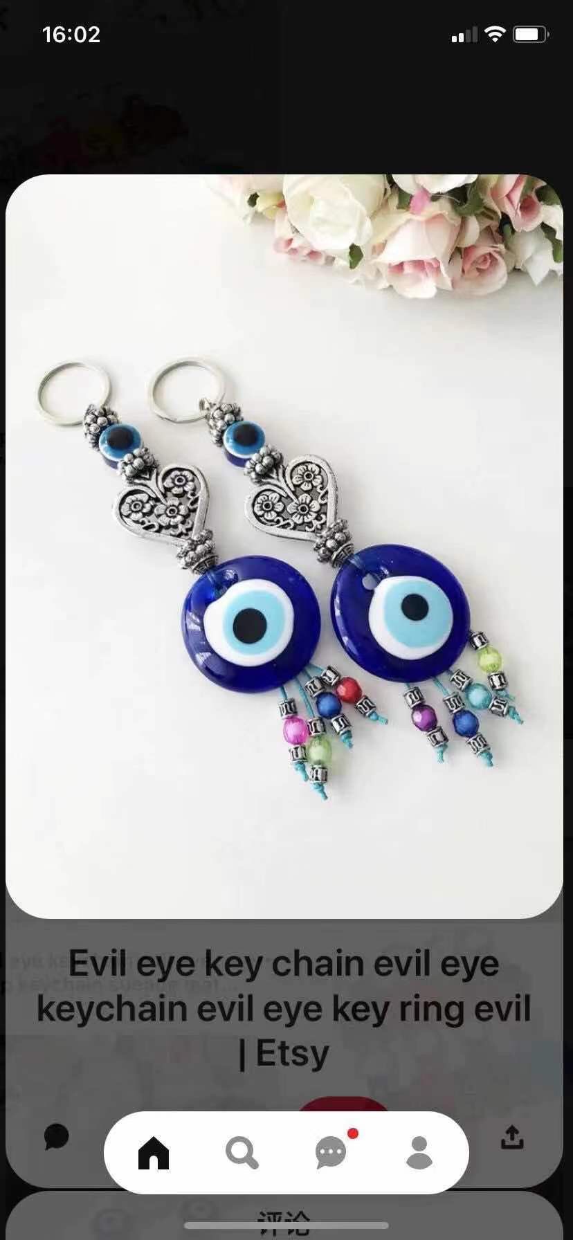 Heart-shaped eye pendant details Picture