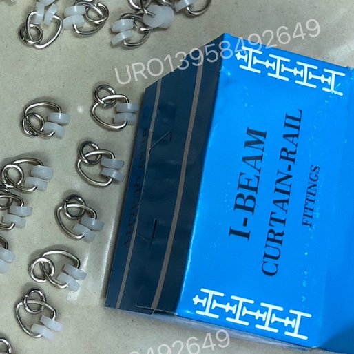 窗帘配件轮子，罗马杆，铁皮窗帘轨道，工字轨道配件，铁皮轨道配件，50886，40886，蓝盒装窗帘配