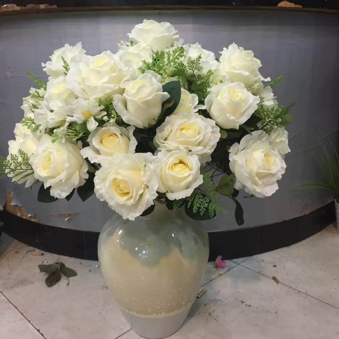 假花仿真花圣诞装饰针织花情人节银杏叶花束创意摆件假花仿真花圣诞花情人节花束