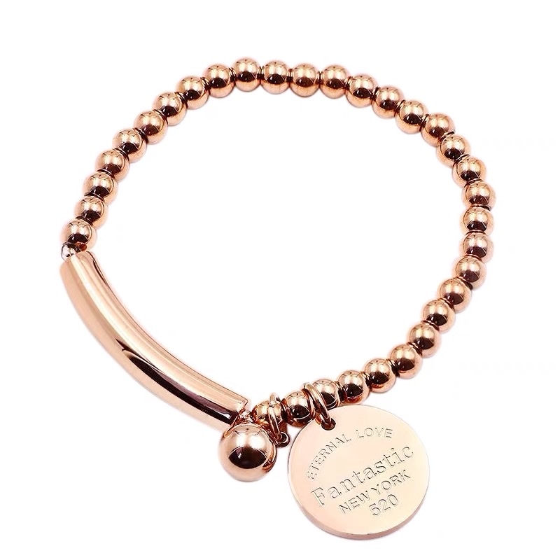 Korean version round bracelet for women, a niche design, simple and cold style, student best friend titanium steel Application Scenario