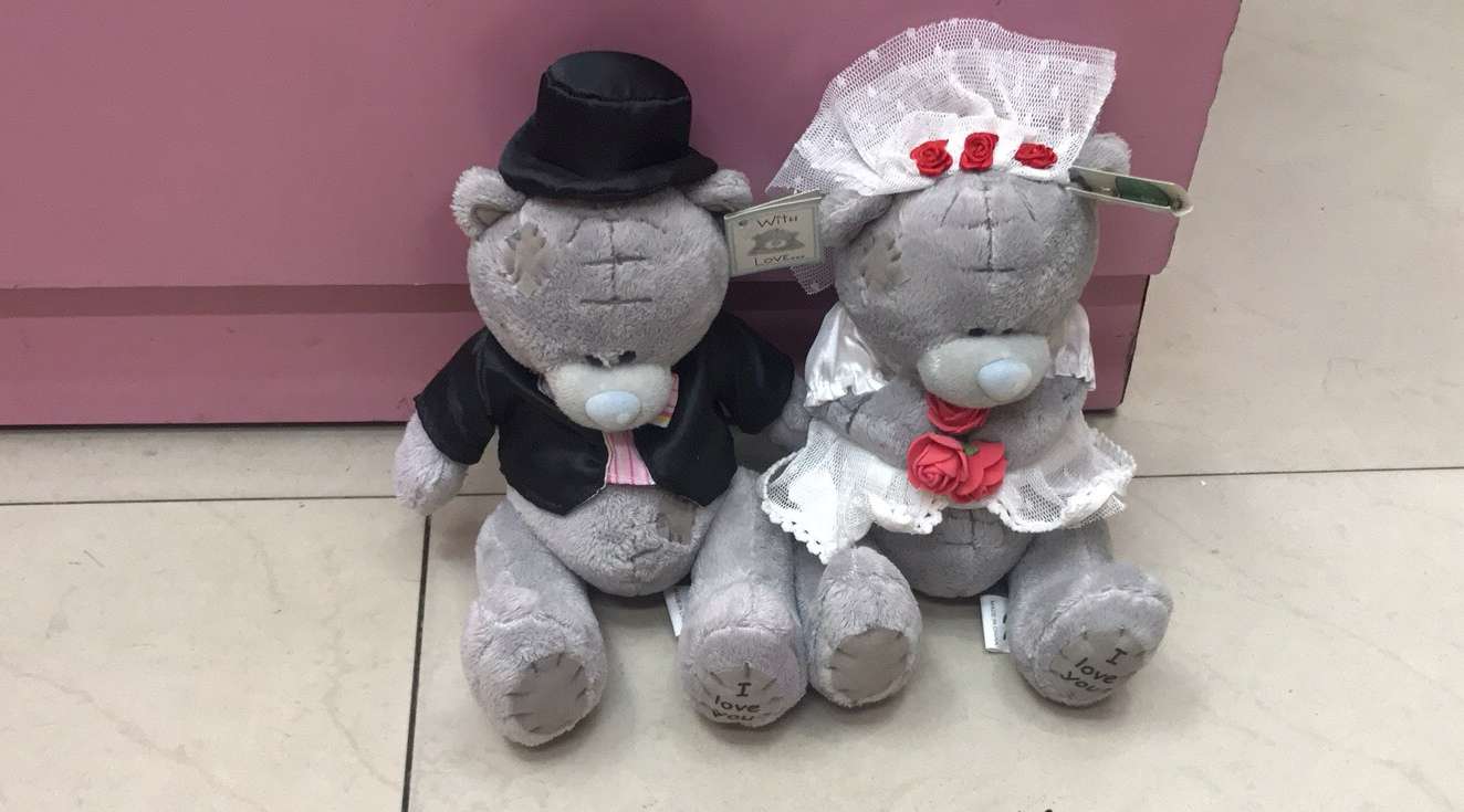 Dreamy plush toys, high-quality plush auspicious figurines, wedding dresses, couple bears, large sizes, factory direct sales detail image 2