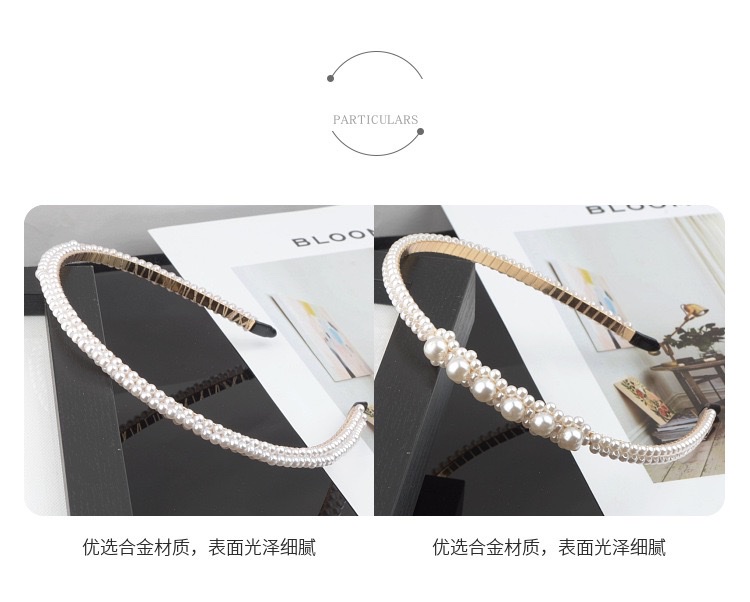 珍珠发箍新娘发饰手工编织珍珠打结麻花蝴蝶结皇冠头箍女头饰批发3皓轩饰品发饰发箍2详情5