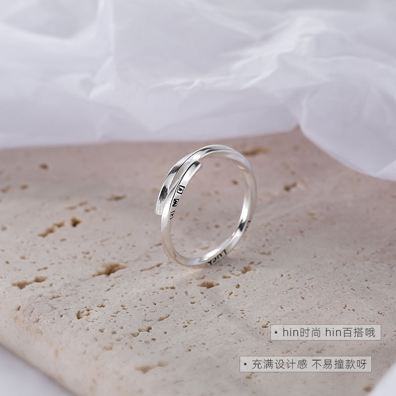 Lucky ring Female Fashion personality Open ring female niche design sense retro ring sterling silver