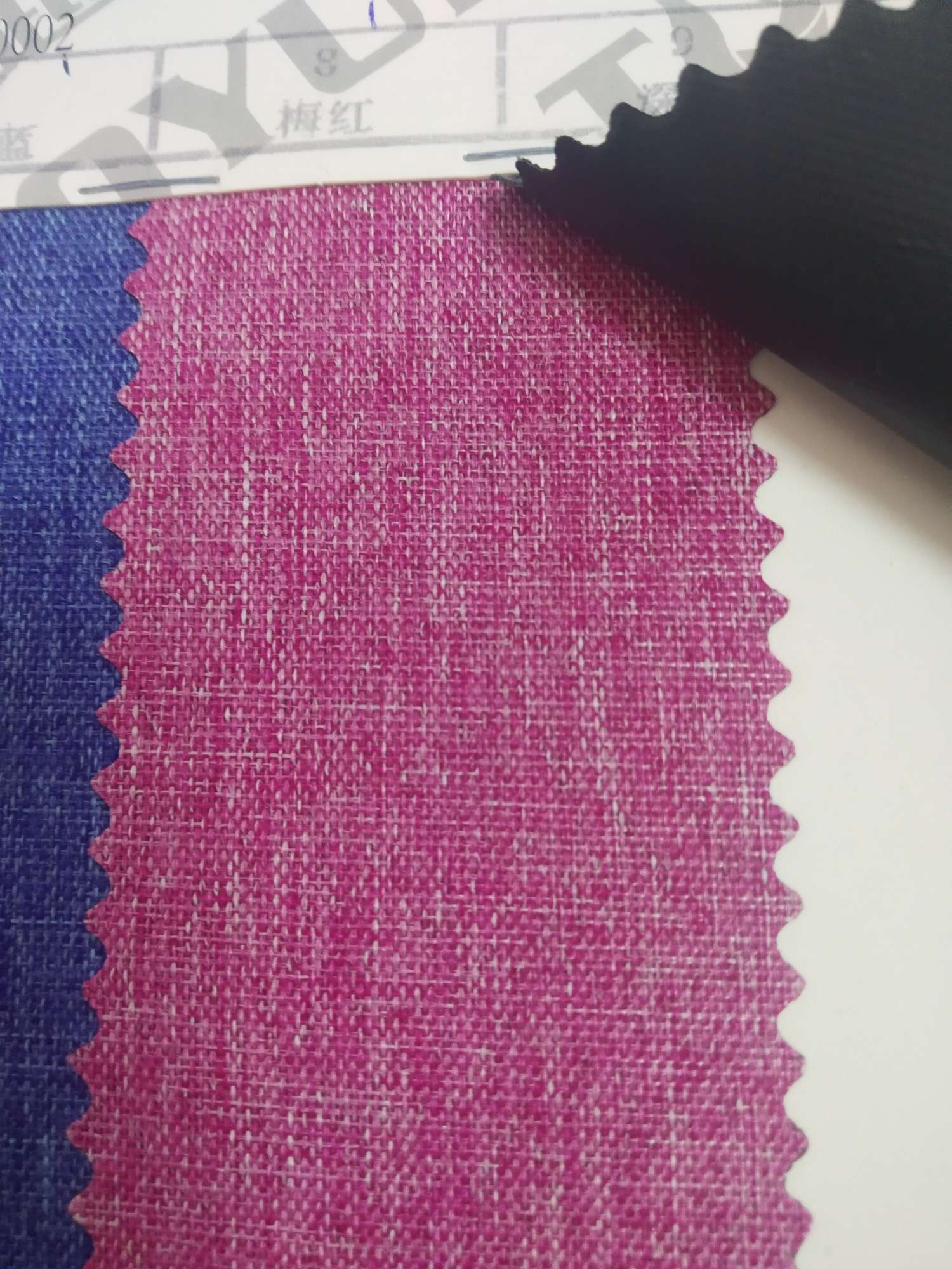 TY-- 047 RPET recycled 300'D matte pvc 8# Plum Red details Picture